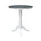 International Concepts Round 36 in Rd Top Ped Table, 12 in Leaf, Bar Ht, White/Heather Gray, 36 W, 48 L, 41.3 in H, Wood K05-36RXT-6B-2 - alternate 4